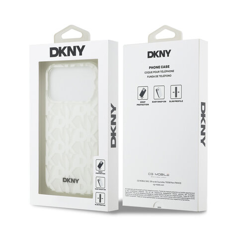 DKNY DKNY iPhone 17 Pro Backcover hoesje - Grid Pattern - Double Layer - Wit DKNY DKNY iPhone 17 Pro Backcover hoesje - Grid Pattern - Double Layer - Wit