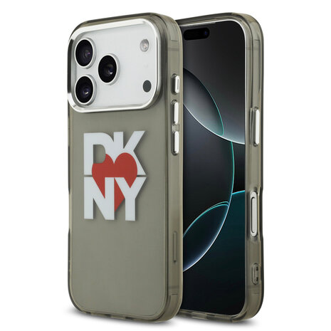 DKNY DKNY iPhone 17 Pro Back cover coque - Printed Heart Logo - Noir translucide DKNY DKNY iPhone 17 Pro Back cover coque - Printed Heart Logo - Noir translucide