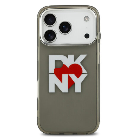 DKNY DKNY iPhone 17 Pro Back-Cover hul - Printed Heart Logo - Durchscheinend Schwarz