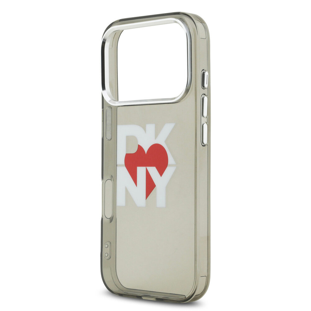 DKNY DKNY iPhone 17 Pro Back-Cover hul - Printed Heart Logo - Durchscheinend Schwarz