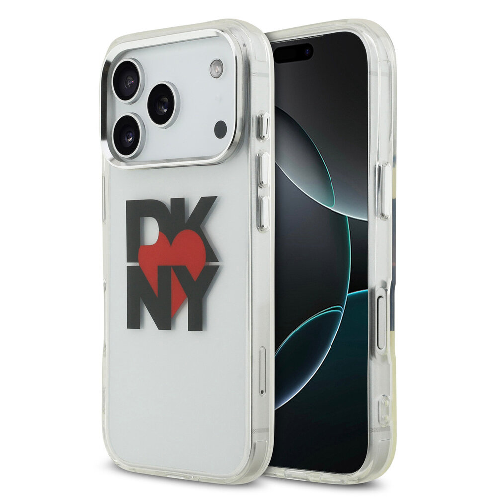 DKNY DKNY iPhone 17 Pro Back cover case - Printed Heart Logo - Translucent Black