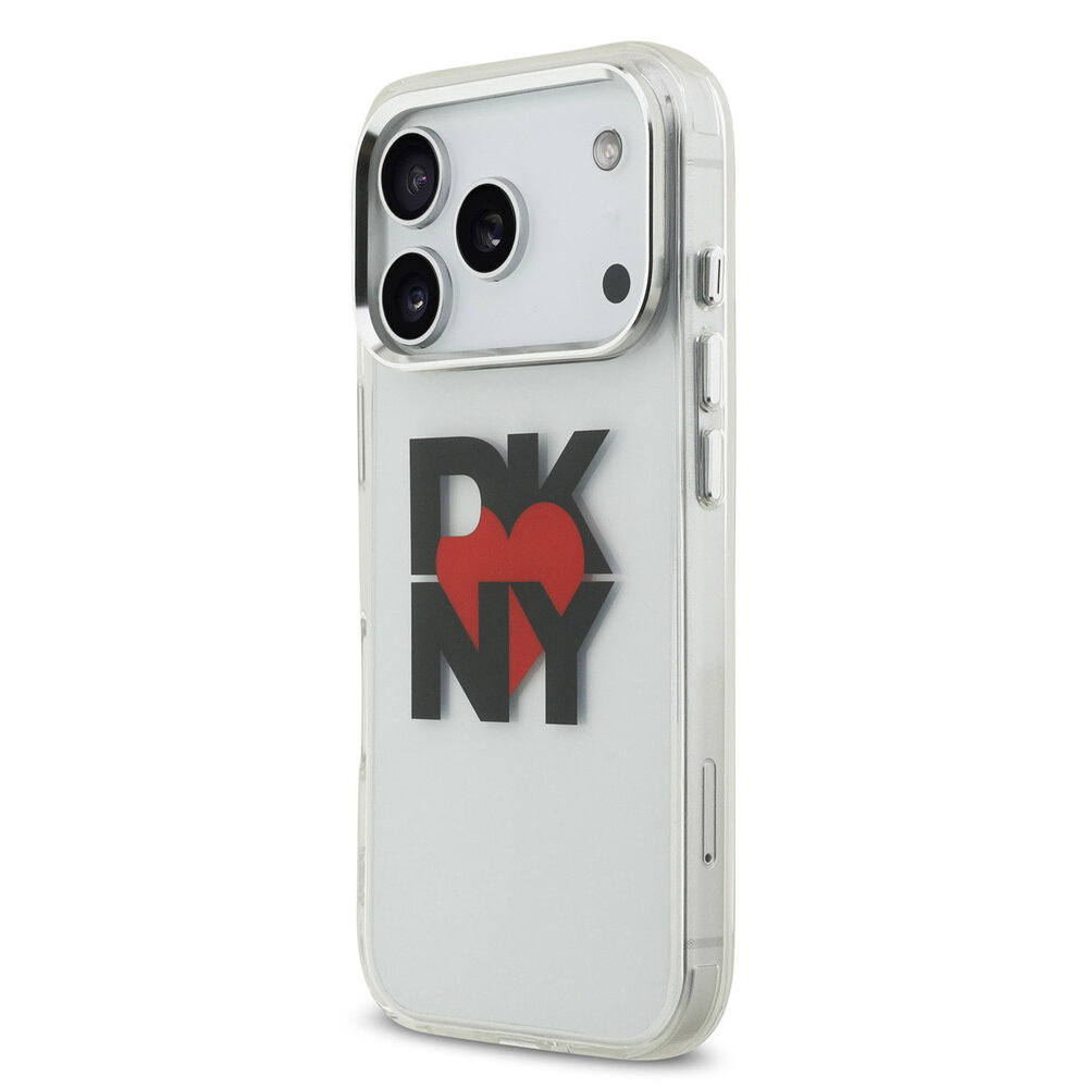 DKNY DKNY iPhone 17 Pro Back-Cover hul - Printed Heart Logo - Durchscheinend Schwarz