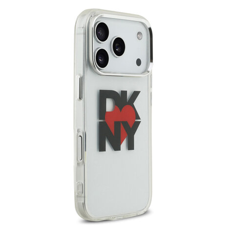 DKNY DKNY iPhone 17 Pro Back cover coque - Printed Heart Logo - Noir translucide