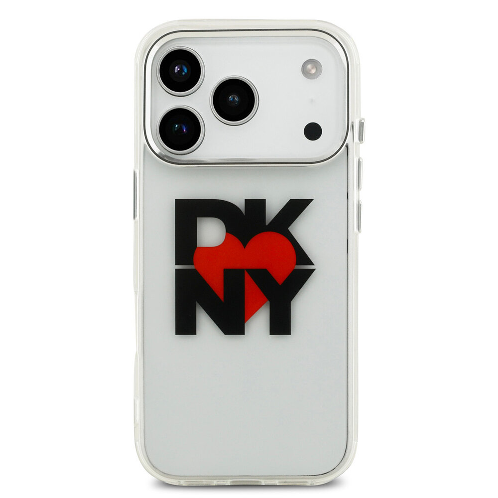 DKNY DKNY iPhone 17 Pro Backcover hoesje - Printed Heart Logo - Doorzichtig Zwart DKNY DKNY iPhone 17 Pro Backcover hoesje - Printed Heart Logo - Doorzichtig Zwart
