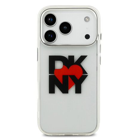 DKNY DKNY iPhone 17 Pro Back cover coque - Printed Heart Logo - Noir translucide