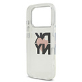 DKNY DKNY iPhone 17 Pro/iPhone 18 Pro Coque arrière Logo cœur imprimé - Noir transparent