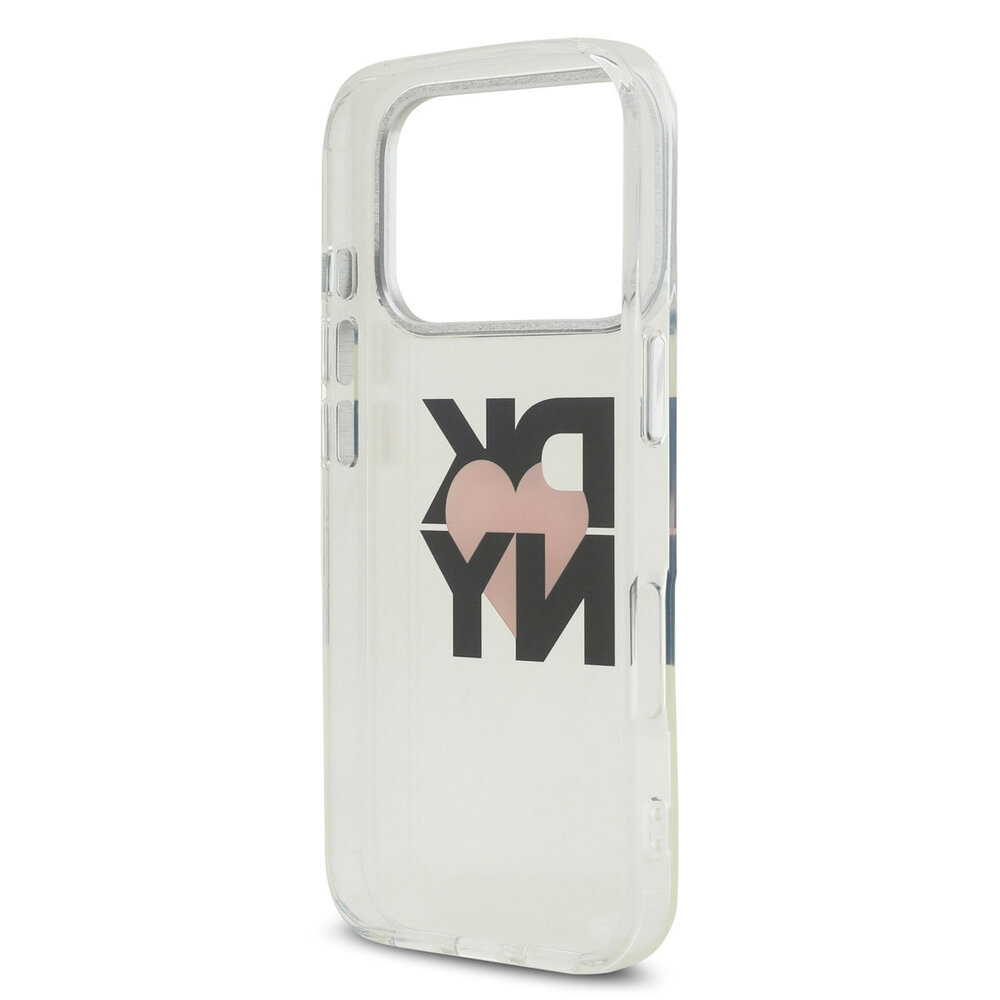 DKNY DKNY iPhone 17 Pro Back cover coque - Printed Heart Logo - Noir translucide