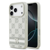 DKNY DKNY iPhone 17 Pro Back cover coque - Checkered Pattern With Printed Stripes - Beige