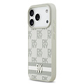 DKNY DKNY iPhone 17 Pro/iPhone 18 Pro Backcoverhoesje Ruitpatroon met gedrukte strepen - Beige