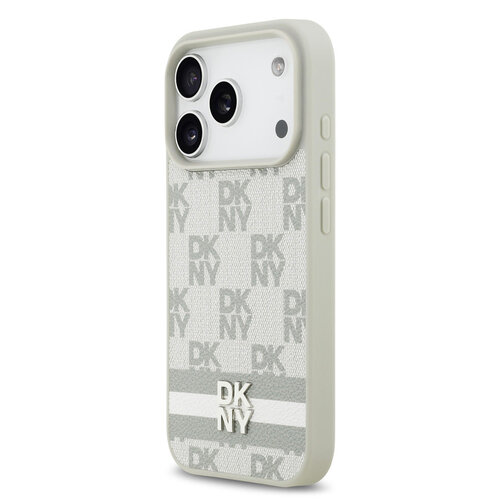 DKNY DKNY iPhone 17 Pro/iPhone 18 Pro Handyhülle Karomuster mit gedruckten Streifen - Beige