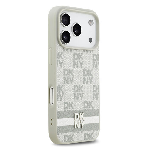 DKNY DKNY iPhone 17 Pro/iPhone 18 Pro Handyhülle Karomuster mit gedruckten Streifen - Beige