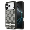 DKNY DKNY iPhone 17 Pro/iPhone 18 Pro Backcoverhoesje Ruitpatroon met gedrukte strepen - Zwart