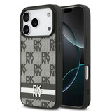 DKNY DKNY iPhone 17 Pro Back cover coque - Checkered Pattern With Printed Stripes - Noir