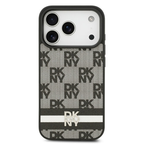 DKNY DKNY iPhone 17 Pro/iPhone 18 Pro Handyhülle Karomuster mit gedruckten Streifen - Schwarz