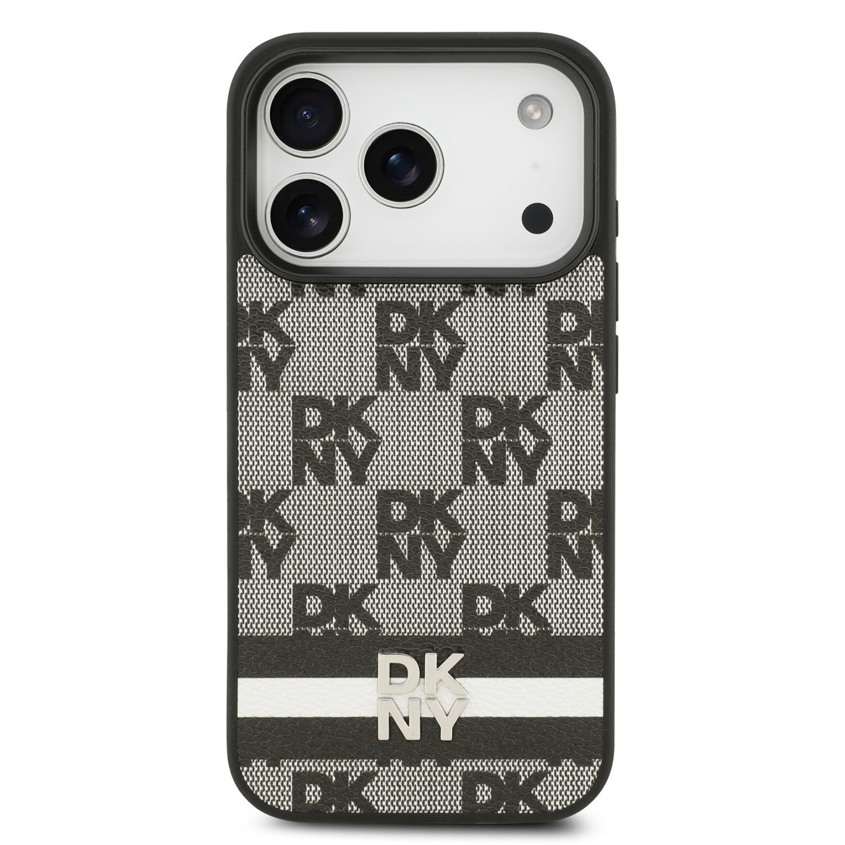 DKNY DKNY iPhone 17 Pro Backcover hoesje - Checkered Pattern With Printed Stripes - Zwart, foto 3 van 6