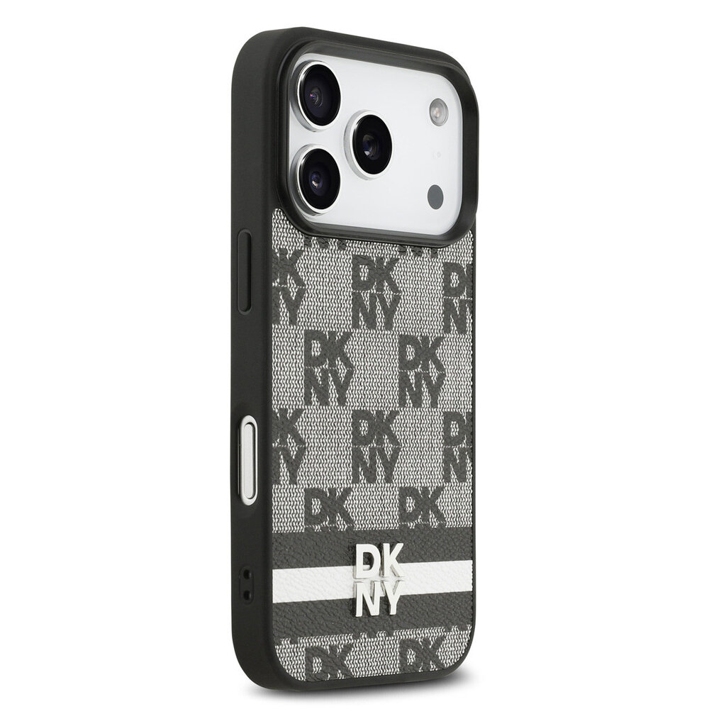 DKNY DKNY iPhone 17 Pro Back-Cover hul - Checkered Pattern With Printed Stripes - Schwarz DKNY DKNY iPhone 17 Pro Back-Cover hul - Checkered Pattern With Printed Stripes - Schwarz