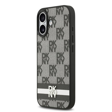 DKNY DKNY iPhone 17 Back cover case - Checkered Pattern With Printed Stripes - Black DKNY DKNY iPhone 17 Back cover case - Checkered Pattern With Printed Stripes - Black