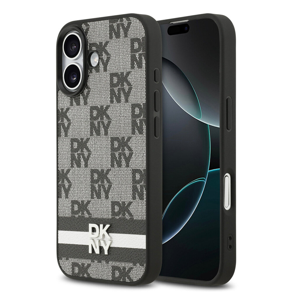 DKNY DKNY iPhone 17 Back cover coque - Checkered Pattern With Printed Stripes - Noir DKNY DKNY iPhone 17 Back cover coque - Checkered Pattern With Printed Stripes - Noir