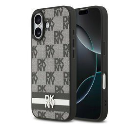DKNY DKNY iPhone 17 Back cover coque - Checkered Pattern With Printed Stripes - Noir
