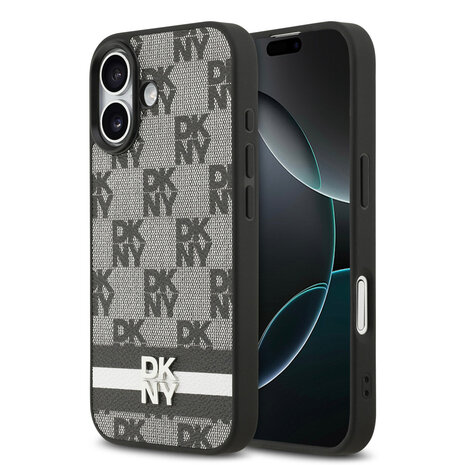 DKNY DKNY iPhone 17 Back-Cover hul - Checkered Pattern With Printed Stripes - Schwarz DKNY DKNY iPhone 17 Back-Cover hul - Checkered Pattern With Printed Stripes - Schwarz