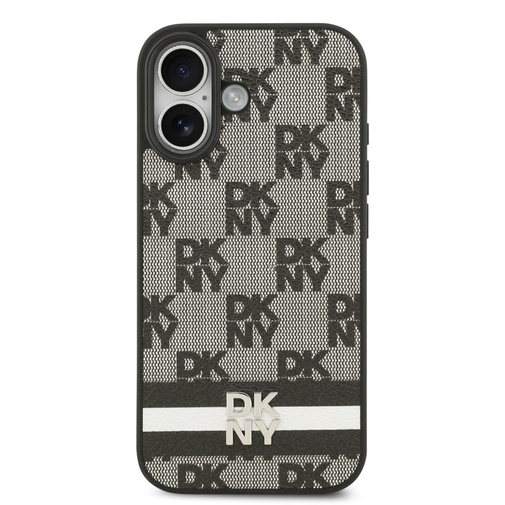 DKNY DKNY iPhone 17 Back cover coque - Checkered Pattern With Printed Stripes - Noir DKNY DKNY iPhone 17 Back cover coque - Checkered Pattern With Printed Stripes - Noir