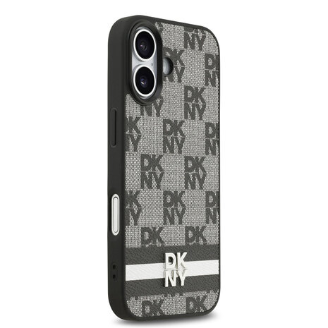 DKNY DKNY iPhone 17 Back cover coque - Checkered Pattern With Printed Stripes - Noir DKNY DKNY iPhone 17 Back cover coque - Checkered Pattern With Printed Stripes - Noir