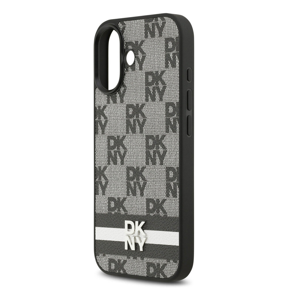 DKNY DKNY iPhone 17 Back cover case - Checkered Pattern With Printed Stripes - Black DKNY DKNY iPhone 17 Back cover case - Checkered Pattern With Printed Stripes - Black