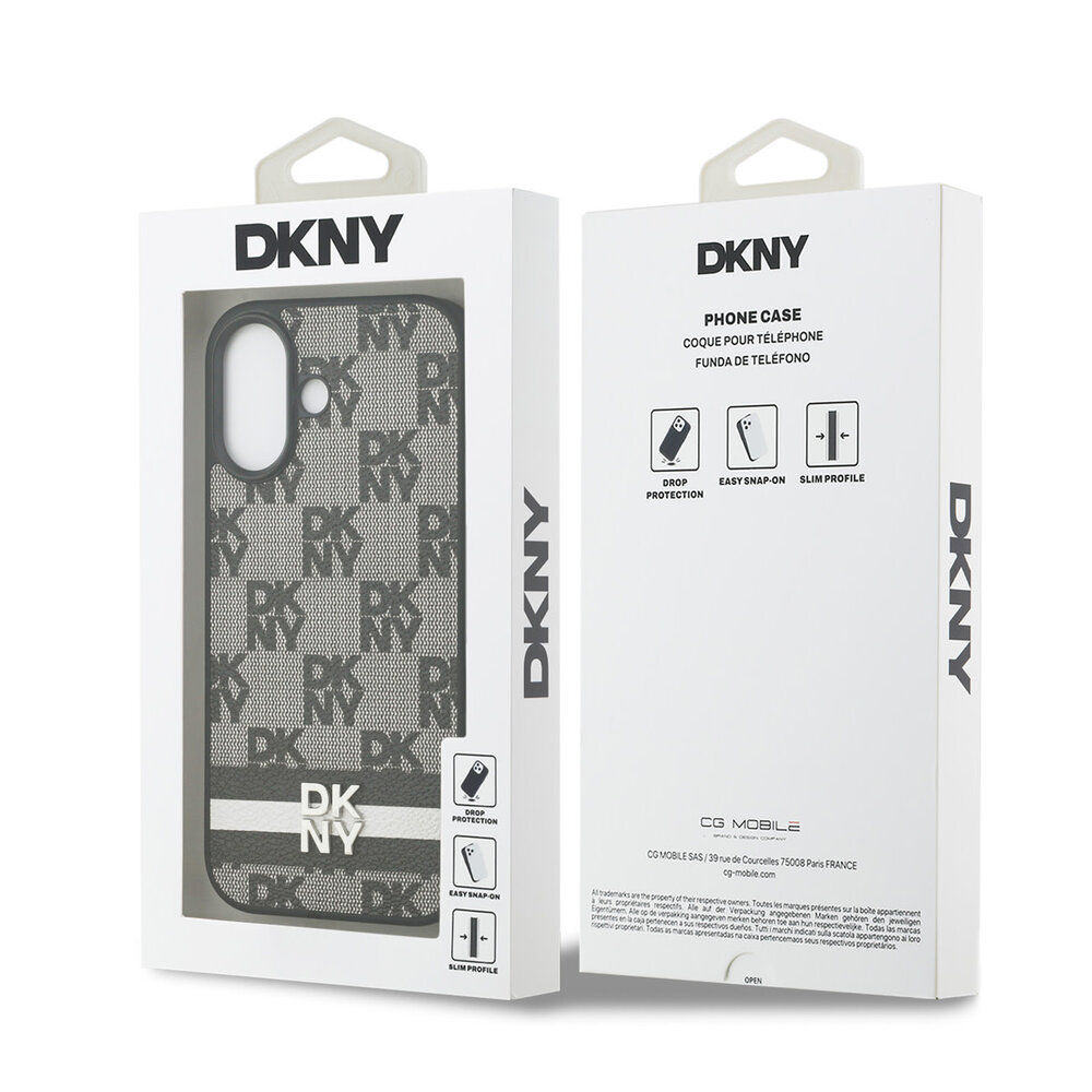 DKNY DKNY iPhone 17 Back cover coque - Checkered Pattern With Printed Stripes - Noir DKNY DKNY iPhone 17 Back cover coque - Checkered Pattern With Printed Stripes - Noir