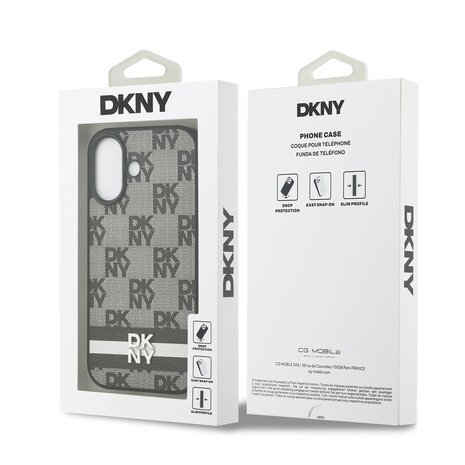 DKNY DKNY iPhone 17 Back-Cover hul - Checkered Pattern With Printed Stripes - Schwarz DKNY DKNY iPhone 17 Back-Cover hul - Checkered Pattern With Printed Stripes - Schwarz
