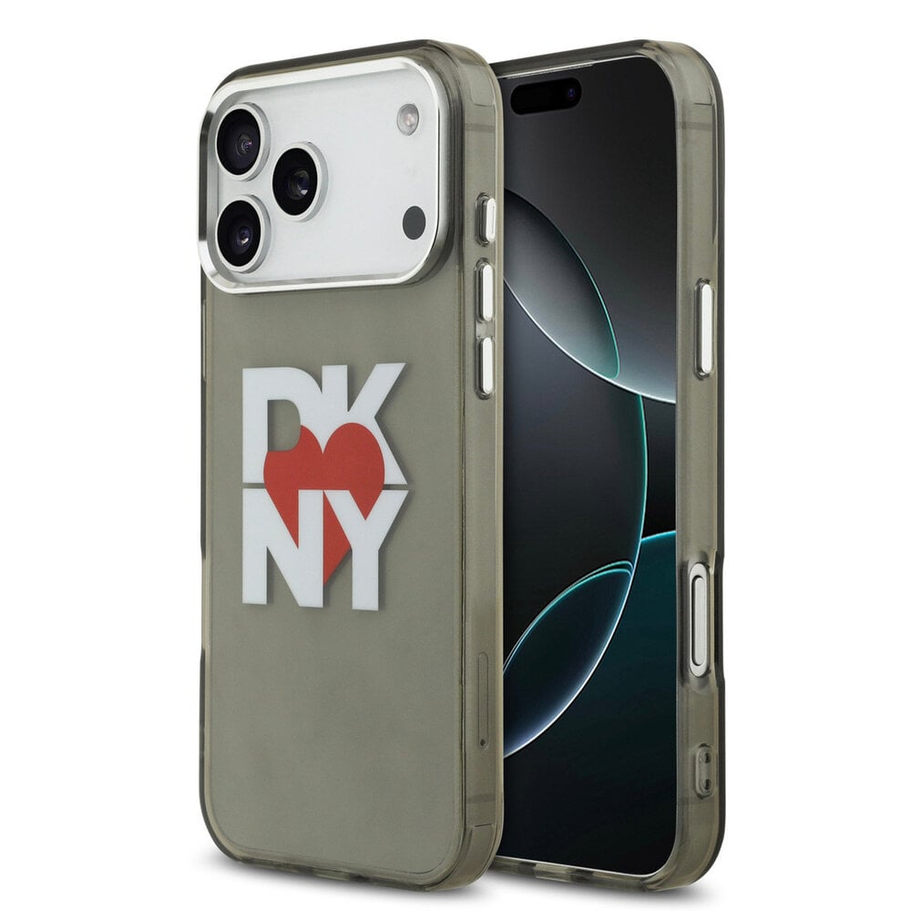 DKNY DKNY iPhone 17 Pro Max Back cover coque - Printed Heart Logo - Noir translucide DKNY DKNY iPhone 17 Pro Max Back cover coque - Printed Heart Logo - Noir translucide