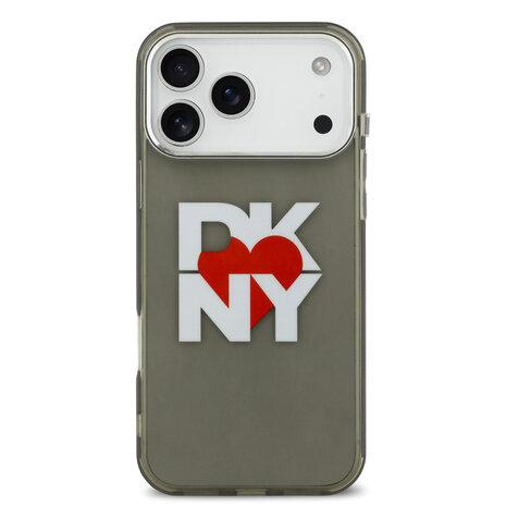 DKNY DKNY iPhone 17 Pro Max Back cover coque - Printed Heart Logo - Noir translucide DKNY DKNY iPhone 17 Pro Max Back cover coque - Printed Heart Logo - Noir translucide