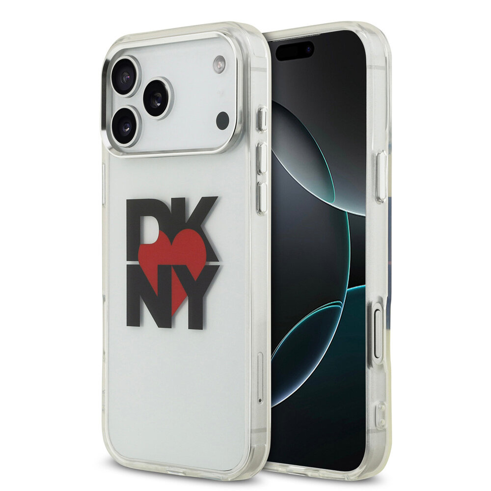 DKNY DKNY iPhone 17 Pro Max Backcover hoesje - Printed Heart Logo - Doorzichtig Zwart DKNY DKNY iPhone 17 Pro Max Backcover hoesje - Printed Heart Logo - Doorzichtig Zwart