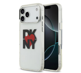 DKNY DKNY iPhone 17 Pro Max Backcover hoesje - Printed Heart Logo - Doorzichtig Zwart