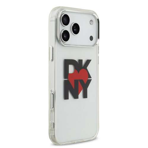 DKNY DKNY iPhone 17 Pro Max/iPhone 18 Pro Max Backcoverhoesje Gedrukt hartlogo - Transparant zwart