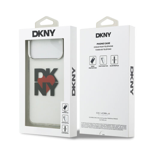 DKNY DKNY iPhone 17 Pro Max/iPhone 18 Pro Max Handyhülle Gedrucktes Herzlogo - Transparentes Schwarz