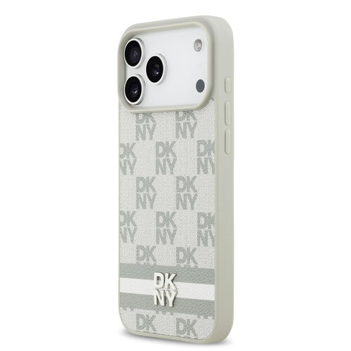DKNY DKNY iPhone 17 Pro Max/iPhone 18 Pro Max Handyhülle Karomuster mit gedruckten Streifen - Beige