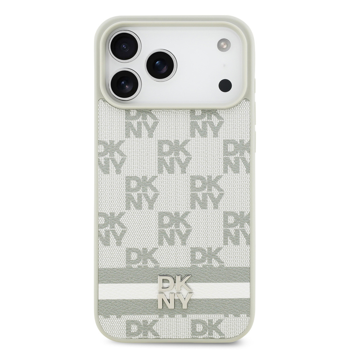 DKNY DKNY iPhone 17 Pro Max Backcover hoesje - Checkered Pattern With Printed Stripes - Beige, foto 3 van 6