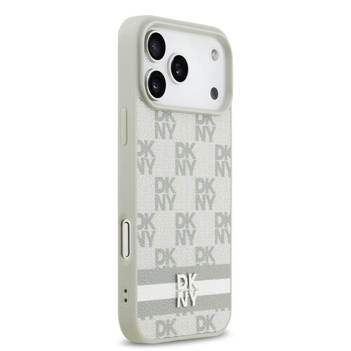 DKNY DKNY iPhone 17 Pro Max/iPhone 18 Pro Max Handyhülle Karomuster mit gedruckten Streifen - Beige