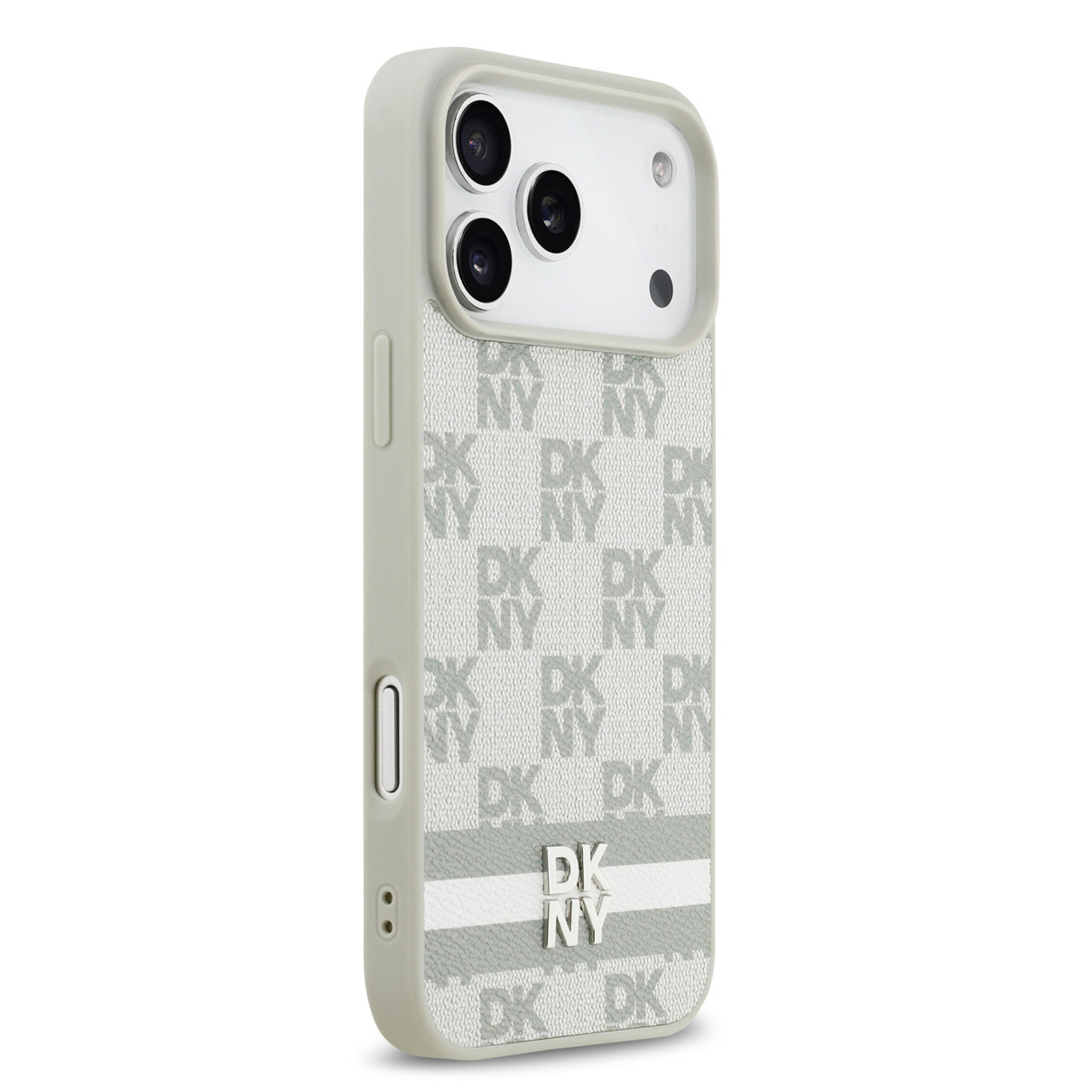 DKNY DKNY iPhone 17 Pro Max Backcover hoesje - Checkered Pattern With Printed Stripes - Beige, foto 4 van 6