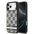 DKNY DKNY iPhone 17 Pro Max/iPhone 18 Pro Max Backcoverhoesje Ruitpatroon met gedrukte strepen - Zwart