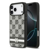DKNY DKNY iPhone 17 Pro Max Back cover coque - Checkered Pattern With Printed Stripes - Noir