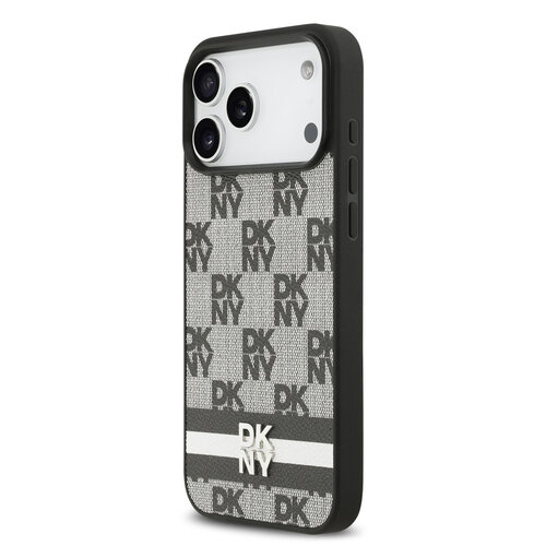 DKNY DKNY iPhone 17 Pro Max/iPhone 18 Pro Max Backcoverhoesje Ruitpatroon met gedrukte strepen - Zwart