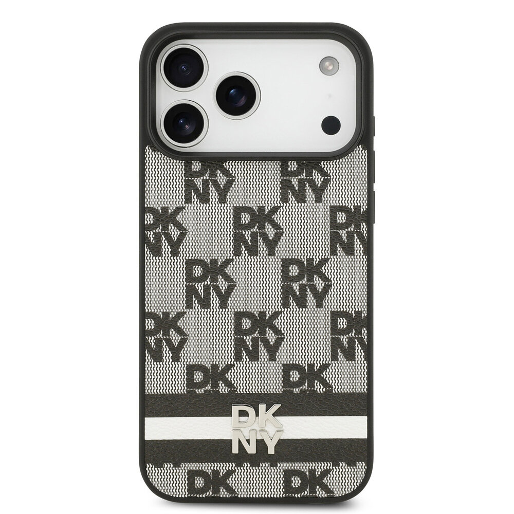DKNY DKNY iPhone 17 Pro Max Back-Cover hul - Checkered Pattern With Printed Stripes - Schwarz DKNY DKNY iPhone 17 Pro Max Back-Cover hul - Checkered Pattern With Printed Stripes - Schwarz