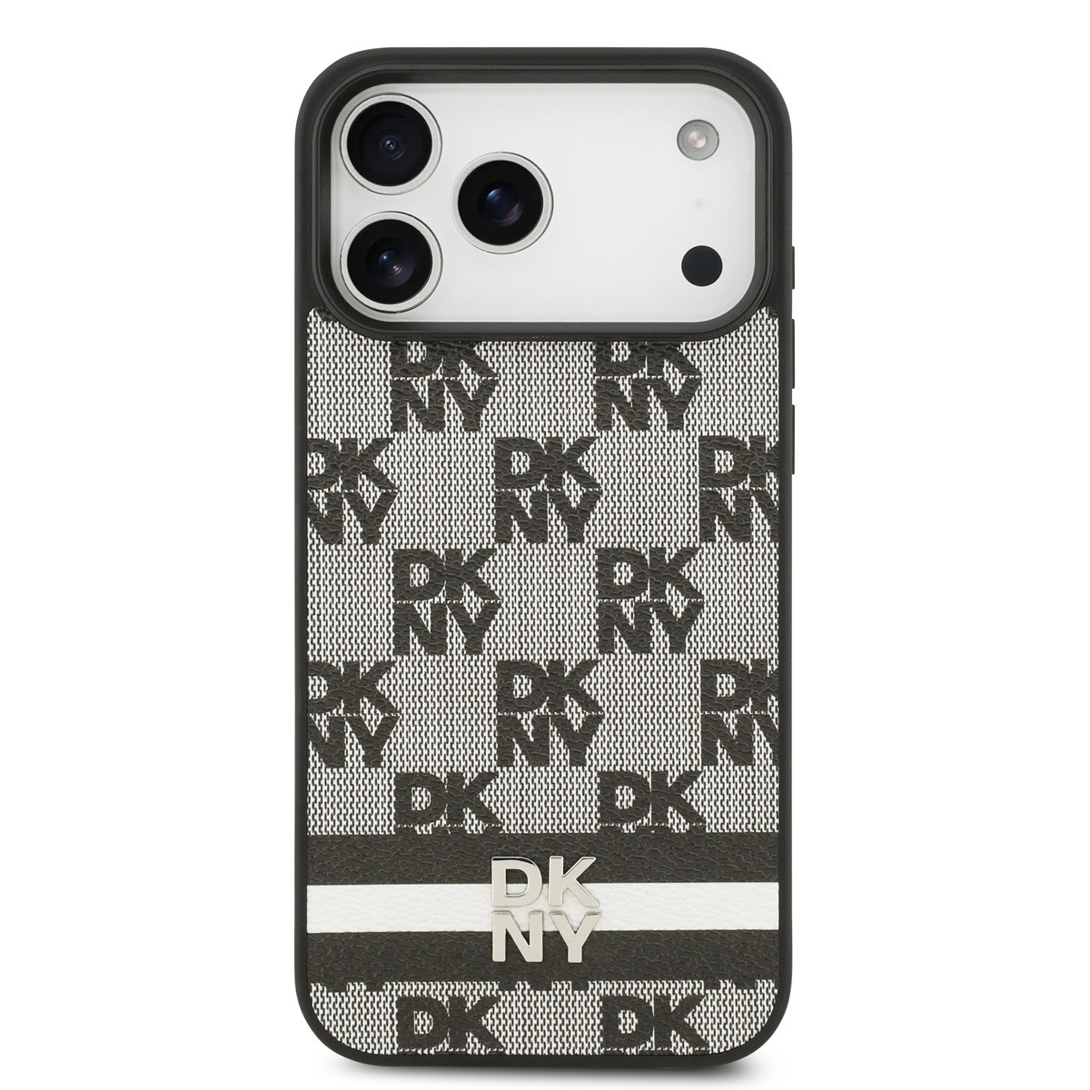 DKNY DKNY iPhone 17 Pro Max Backcover hoesje - Checkered Pattern With Printed Stripes - Zwart, foto 3 van 6