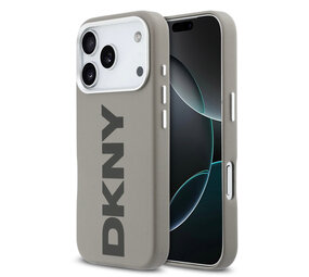DKNY DKNY iPhone 17 Pro Back cover coque - MagSafe - Full Wrap With Large Vertical Logo - Beige