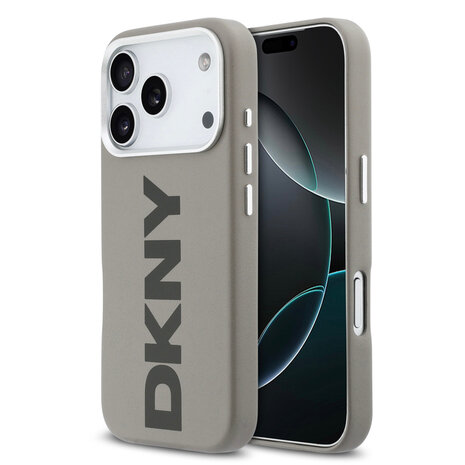 DKNY DKNY iPhone 17 Pro Back cover case - MagSafe - Full Wrap With Large Vertical Logo - Beige