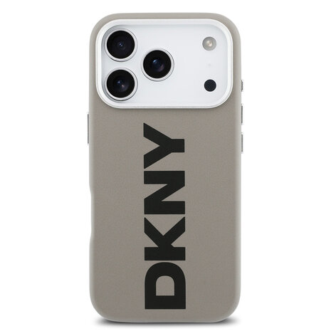 DKNY DKNY iPhone 17 Pro Backcover hoesje - MagSafe - Full Wrap With Large Vertical Logo - Beige DKNY DKNY iPhone 17 Pro Backcover hoesje - MagSafe - Full Wrap With Large Vertical Logo - Beige