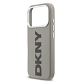 DKNY DKNY iPhone 17 Pro/iPhone 18 Pro Handyhülle MagSafe Vollständig bezogen mit großem vertikalem Logo - Beige