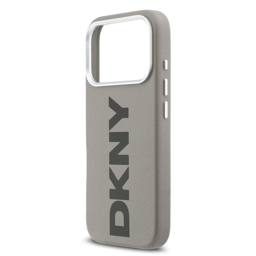 DKNY DKNY iPhone 17 Pro/iPhone 18 Pro Handyhülle MagSafe Vollständig bezogen mit großem vertikalem Logo - Beige