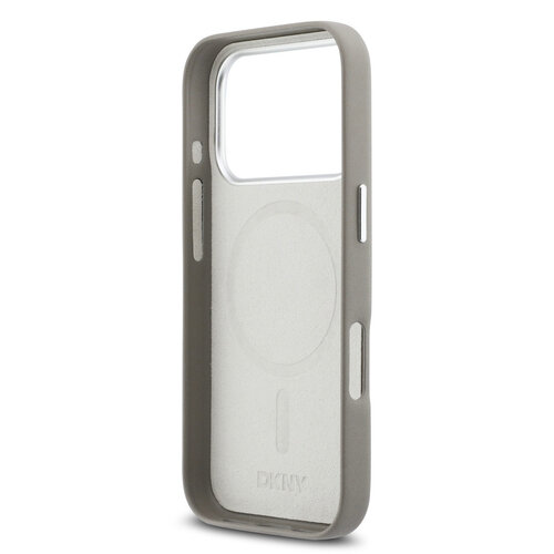 DKNY DKNY iPhone 17 Pro/iPhone 18 Pro Handyhülle MagSafe Vollständig bezogen mit großem vertikalem Logo - Beige